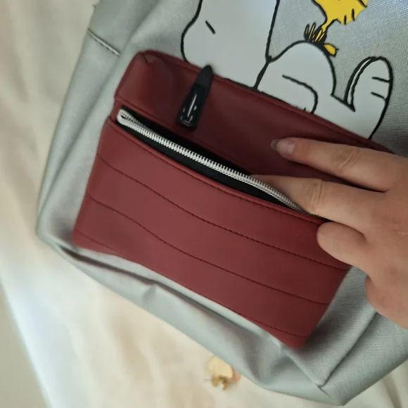 Silver and Red Snoopy/Peanuts Backpack - Picture 3 of 4